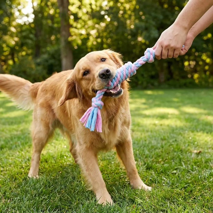 Romiley Pets Pantry 40cm Fleece Rope Dog Toy for Interactive Play