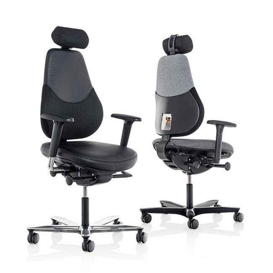 Orangebox Flo Ergonomic Chair - Black Fabric, High Back & Armrests