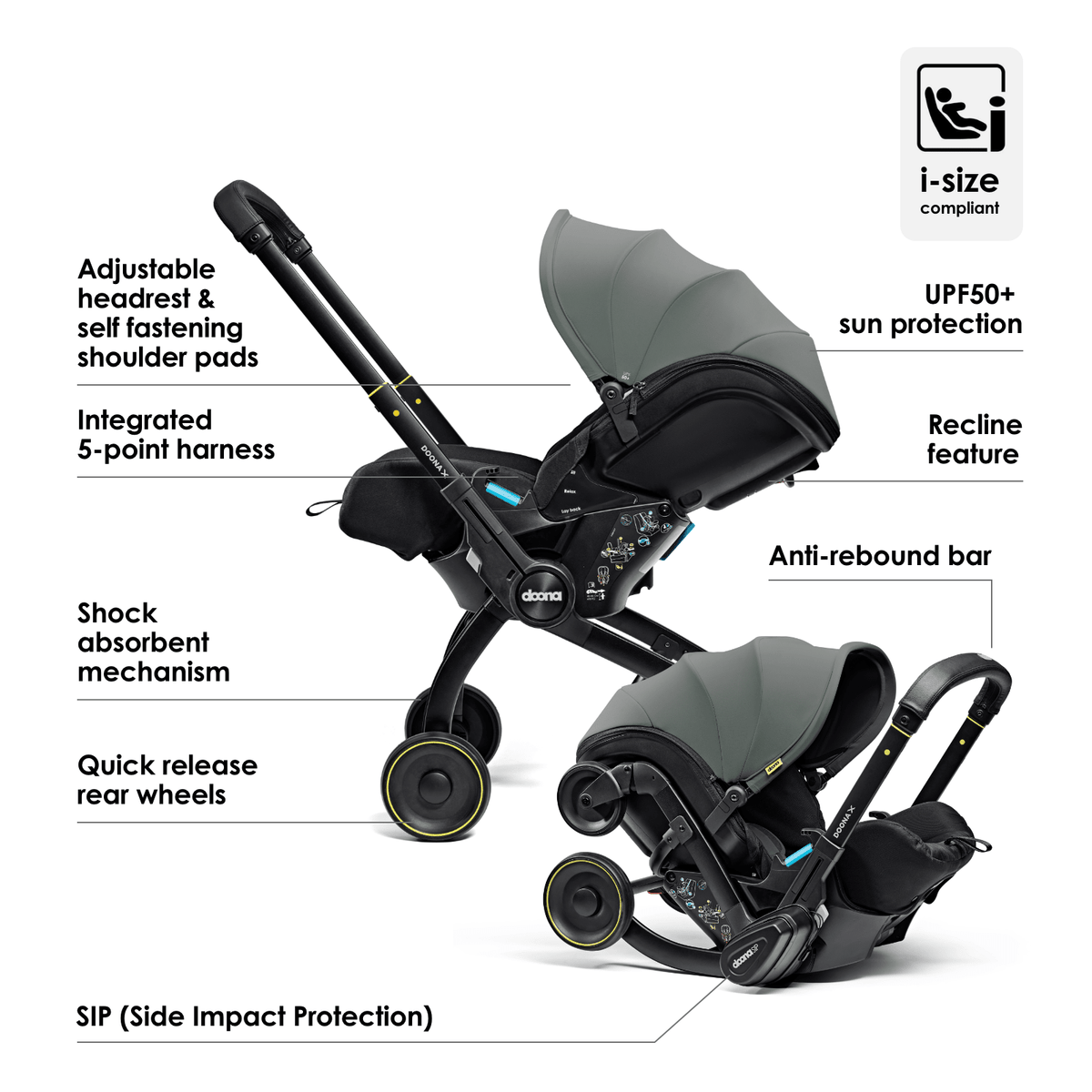 Doona X Car Seat & ISOFIX Slate Green